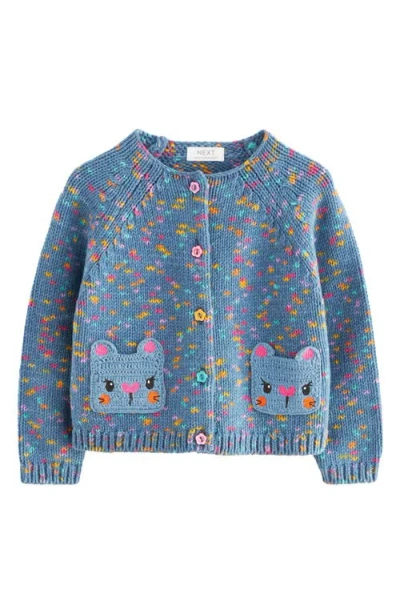 Next Kids' Cat Pocket Cardigan In Blue