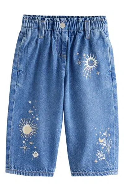 Next Kids' Celestial Crystal Embroidered Jeans In Blue