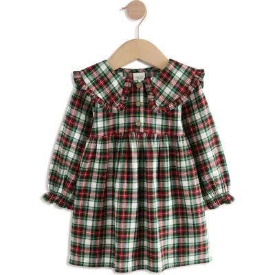 Next Kids' Check Collared Cotton Dress In Multi