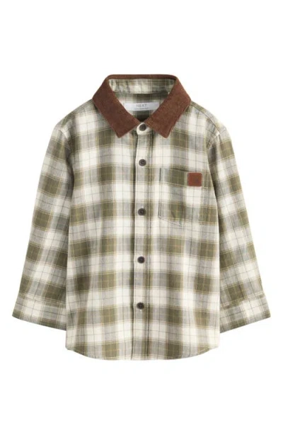 Next Babies'  Kids' Check Cotton Flannel Button-up Shirt In Multi