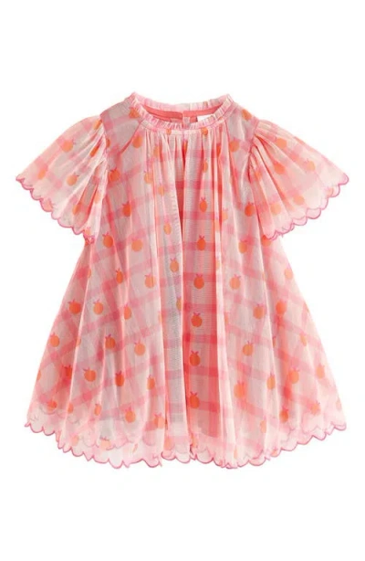 Next Kids' Check Mesh Party Dress In Pink