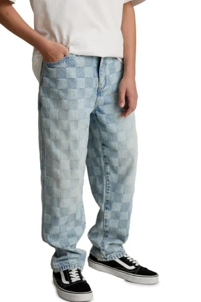 Next Kids' Checkerboard Denim Jeans In Blue