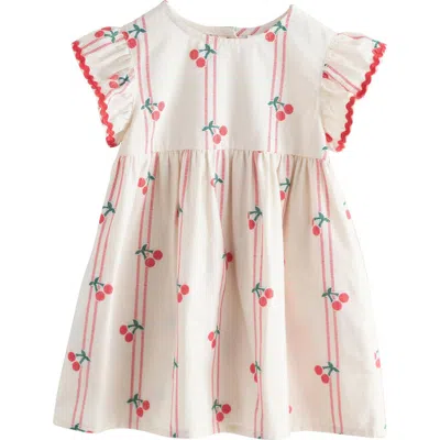 Next Babies'  Kids' Cherry Print Ruffle Dress In Neutral