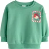 Next Kids' Christmas Cotton Blend Sweatshirt In Green