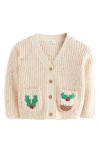 Next Kids' Christmas Pocket Cardigan In Neutral