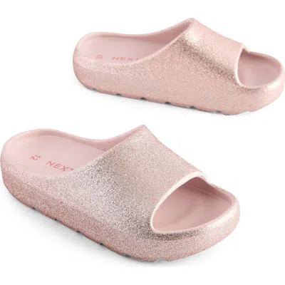 Next Kids' Chunky Glitter Slide Sandal In Pink