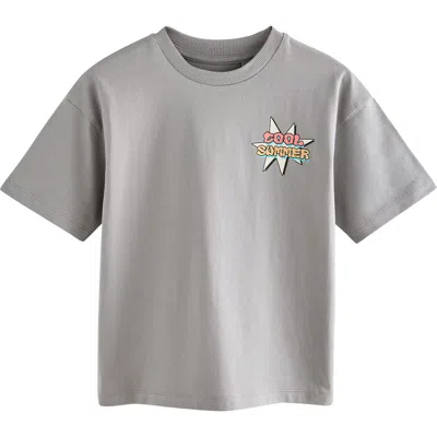 Next Kids' Cool Summer Cotton Graphic T-shirt In Gray