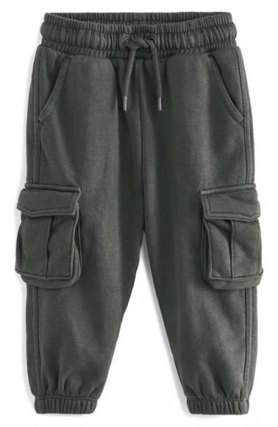 Next Kids' Cotton Blend Cargo Joggers In Dark Grey