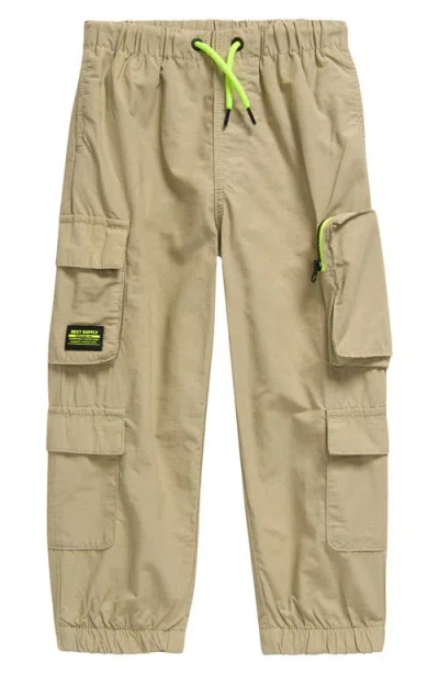 Next Kids' Cotton Blend Cargo Pants In Natural