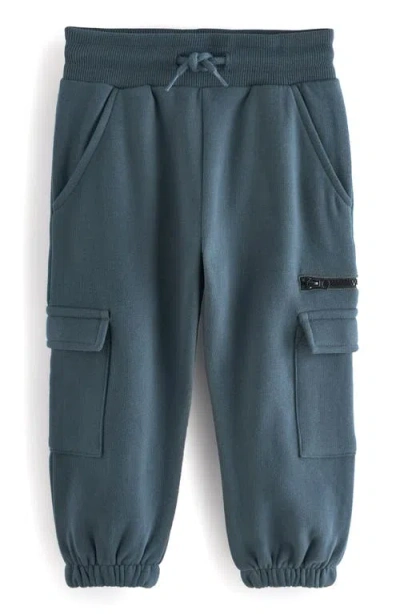Next Babies'  Kids' Cotton Blend Utility Joggers In Blue