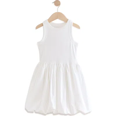 Next Babies'  Kids' Cotton Bubble Hem Tank Dress In White