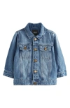 Next Kids' Cotton Denim Trucker Jacket In Blue