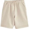 Next Kids' Cotton Jersey Drawstring Carpenter Shorts In Neutral