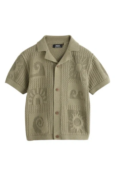 Next Kids' Cotton Knit Polo In Green