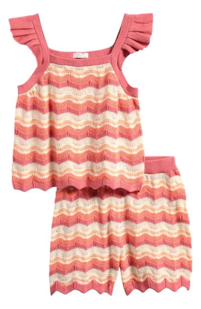 Next Babies'  Kids' Striped Open Knit Set In Neutral