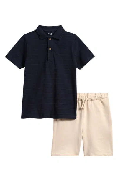 Next Kids' Cotton Polo & Short Set In Blue