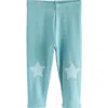 Next Kids' Cozy Star Knee Patch Leggings In Green