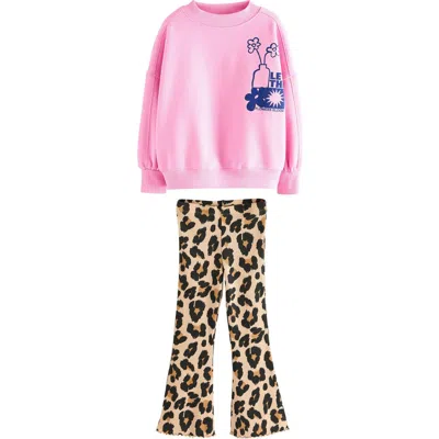 Next Kids' Crewneck Sweatshirt & Flare Leggings Set In Multi