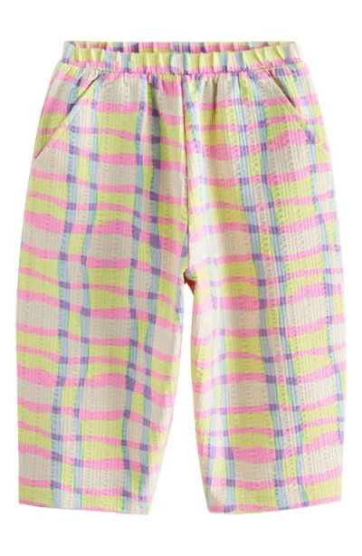 Next Babies'  Kids' Crinkled Wide Leg Stretch Cotton Pants In Multi