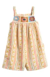 Next Kids' Crochet Trim Stripe Cotton Romper In Multi