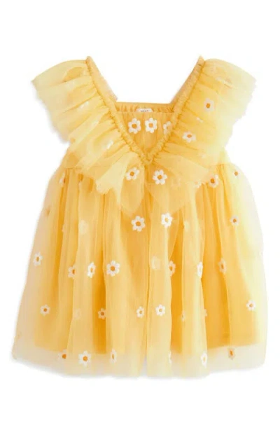 Next Kids' Daisy Mesh Dress In Yellow