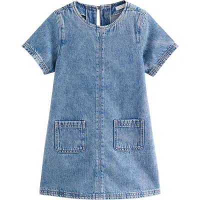 Next Kids' Denim Shift Dress In Blue