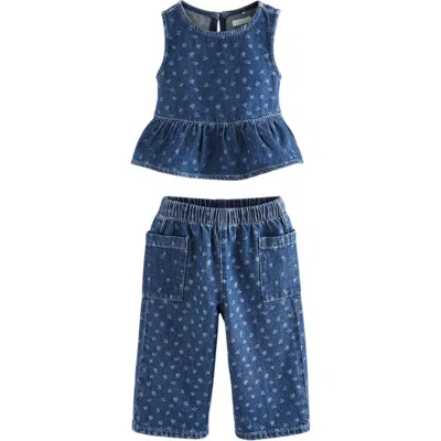 Next Kids' Denim Tank & Pants Set In Blue