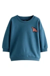Next Kids' Dino Camp Cotton Graphic Sweatshirt In Blue