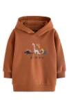 NEXT NEXT KIDS' DINOSAUR EMBROIDERED GRAPHIC HOODIE