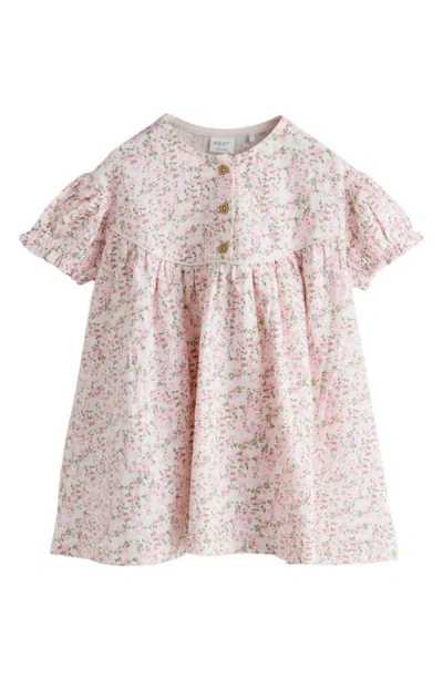 Next Kids' Ditsy Floral Cotton Dress In Brown