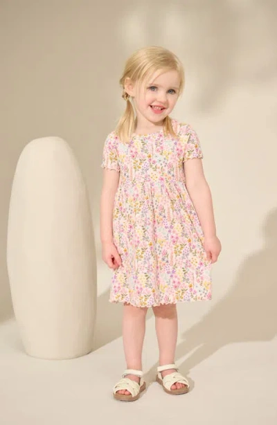 Next Kids' Ditsy Floral Rib Dress In Pink