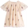 Next Kids' Dobby Mesh Party Dress In Neutral