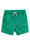 Next Kids' Drawstring Cotton Twill Shorts In Green