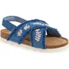 Next Kids' Embroidered Slingback Sandal In Blue