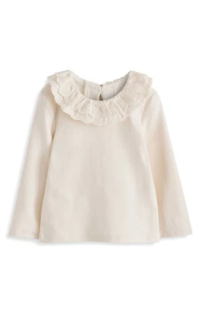Next Kids' Eyelet Collar Cotton Top In Ivory