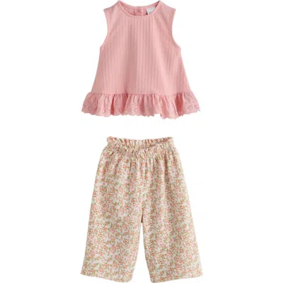 Next Babies'  Kids' Eyelet Hem Tank & Floral Pants Set In Multi