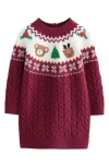 Next Kids' Fair Isle Sweater Dress In Brown