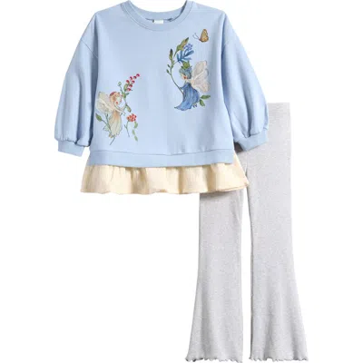 Next Babies'  Kids' Fairy Graphic Sweatshirt & Flare Leggings Set In Blue