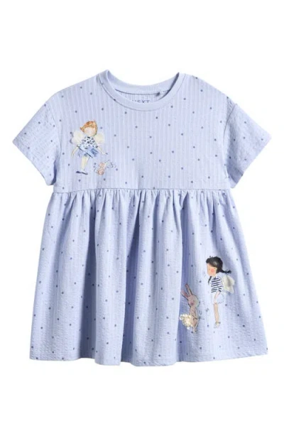 Next Babies'  Kids' Fairy Print Bib Jersey Dress In Blue