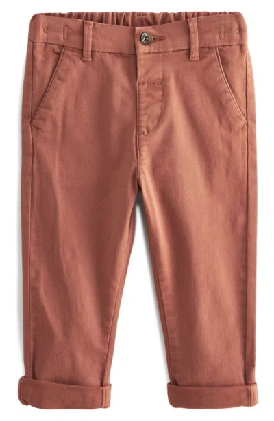 Next Kids' Flat Front Cotton Chinos In Pink