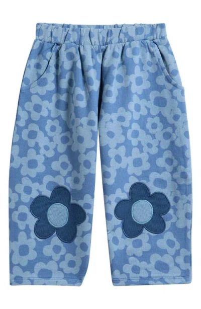 Next Babies'  Kids' Floral Barrel Leg Cotton Pants In Blue