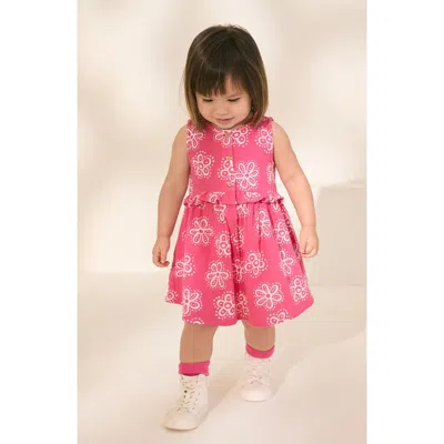 Next Babies'  Kids' Floral Batik Cotton Peplum Dress In Pink