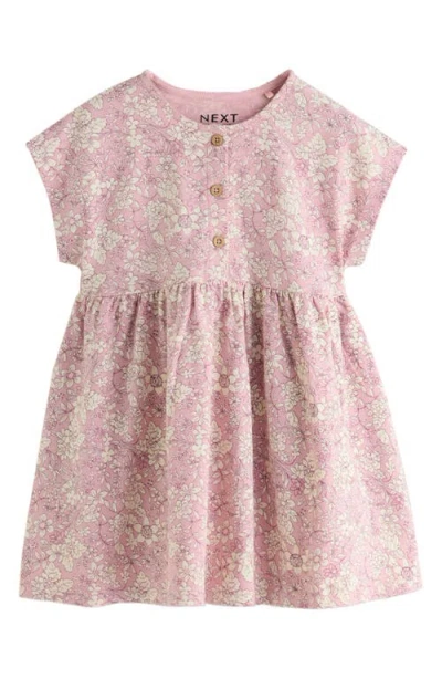 Next Babies'  Kids' Floral Button Dress In Pink