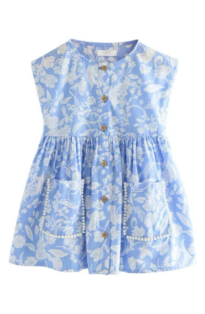 Next Babies'  Kids' Floral Cap Sleeve Button Down Cotton Dress