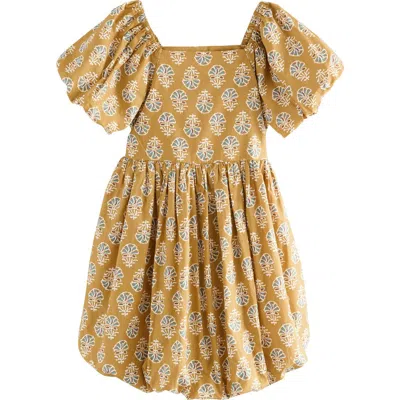 Next Kids' Floral Cotton Bubble Hem Cutout Dress