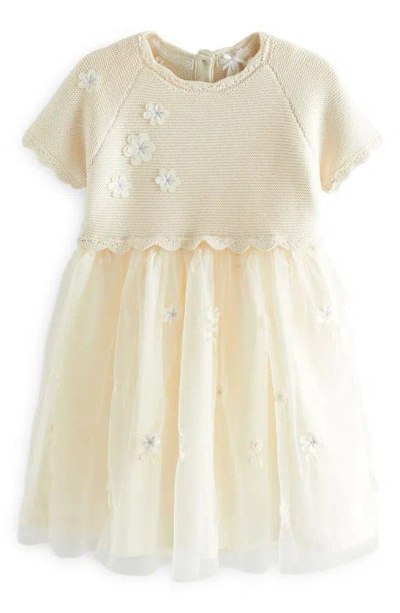Next Kids' Floral Embroidered Party Dress In Ivory