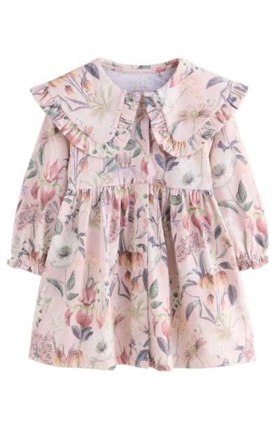 Next Kids' Floral Long Sleeve Dress In Multi