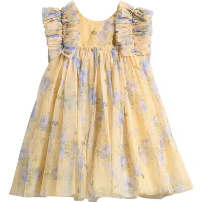 Next Babies'  Kids' Floral Mesh Dress In Yellow