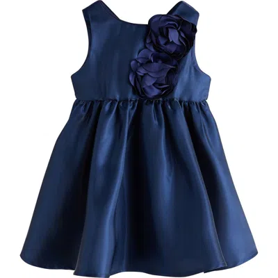 Next Kids' Floral Satin Party Dress In Blue