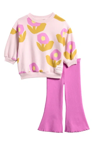 Next Babies'  Kids' Floral Sweatshirt & Flare Pants Set In Multi